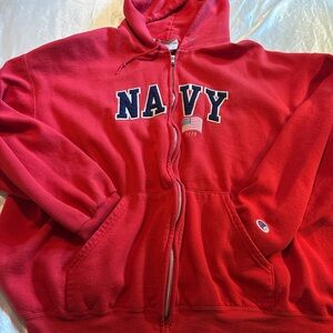 Champion Red Zip-Up Hoodie